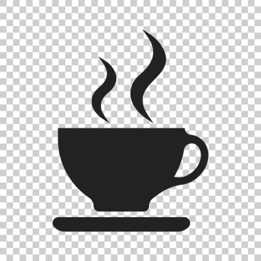 Kahve fincanı simge. Vektör illüstrasyon izole şeffaf bac üzerinde