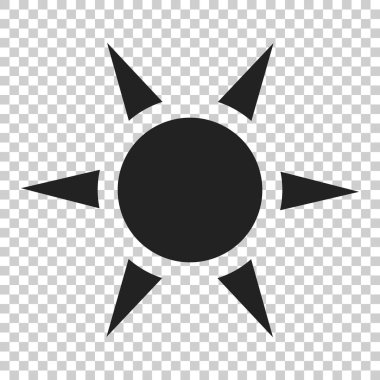 Güneş vektör simgesi. Yaz güneş illüstrasyon izole transp üzerinde