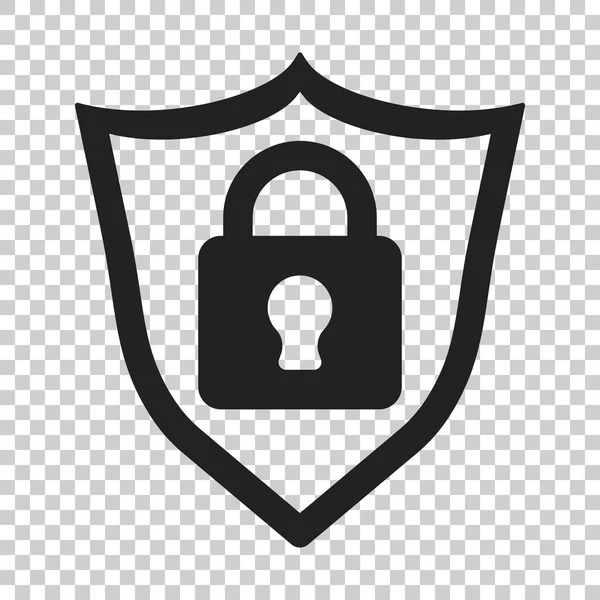 Zár-a shield security ikonra. Vektoros illusztráció elszigetelt — Stock Vector