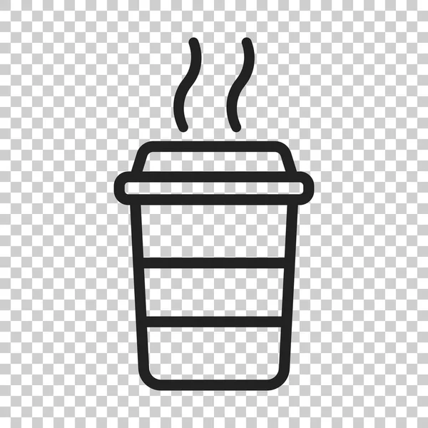 Ikon cangkir kopi. Ilustrasi vektor pada bac transparan terisolasi - Stok Vektor