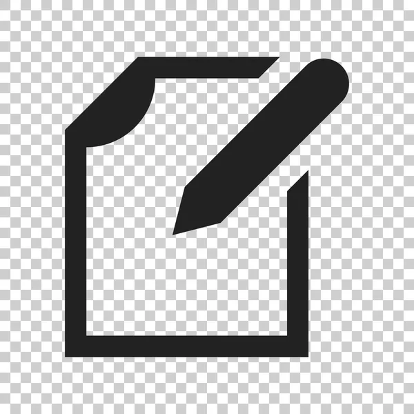 Notepad edit dokumen dengan ikon pensil. Vektor ilustrasi pada i - Stok Vektor