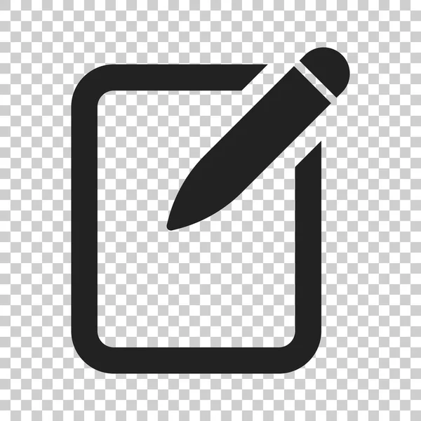 Bloc-notes modifier le document avec l'icône crayon. Illustration vectorielle sur i — Image vectorielle