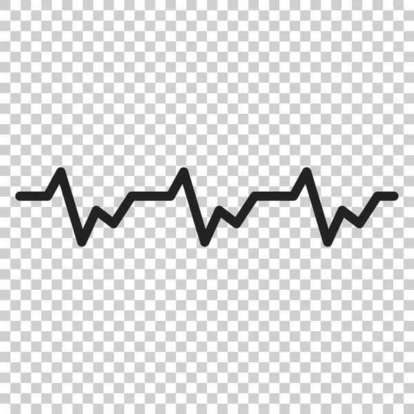 Ícone de batimento cardíaco em estilo plano. Ilustração batimento cardíaco em isolado — Vetor de Stock