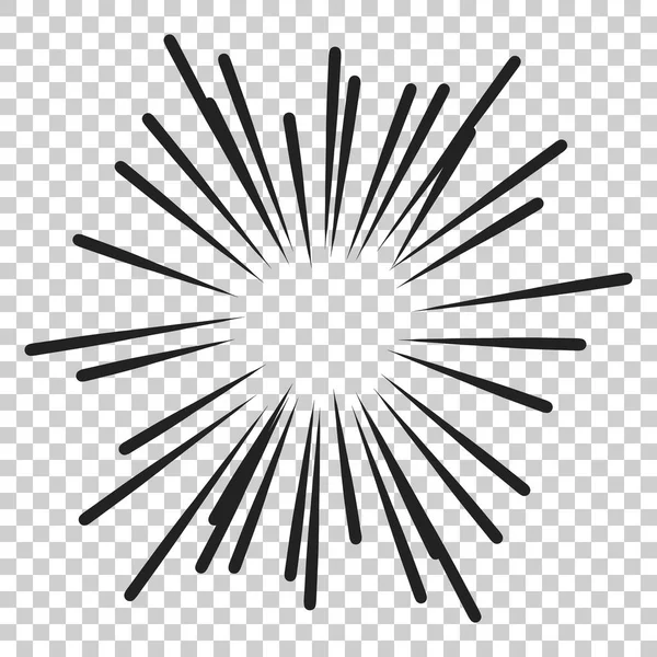Vintage sunburst vektorové ikony. Slunce Skica praskla doodle illustrati — Stockový vektor
