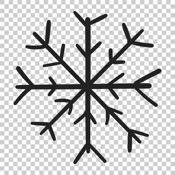Handgezeichnetes Schneeflockenvektorsymbol. Schneeflockenskizze Doodle illus — Stockvektor