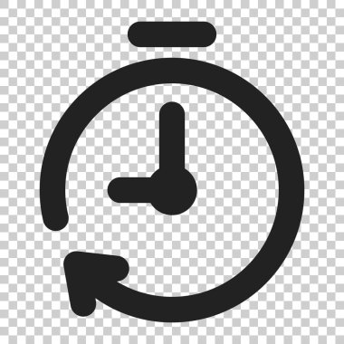 Saat Zamanlayıcı simgesi düz tarzı. Zaman alarm illüstrasyon Isola üzerinde