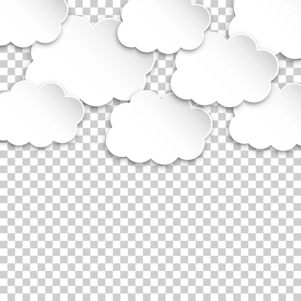 Papper moln. Cartoon papper molnet illustration på isolerade tran — Stock vektor