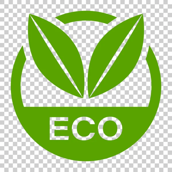 Ícone de vetor de crachá de rótulo ecológico em estilo plano. Carimbo de produto orgânico — Vetor de Stock