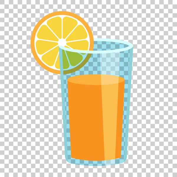 Zumo de fruta naranja icono de vectores en estilo plano. Naranja cítricos polla — Vector de stock