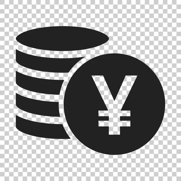Yen, yuan moeda ícone vetor de moeda em estilo plano. Moeda de iene sym — Vetor de Stock