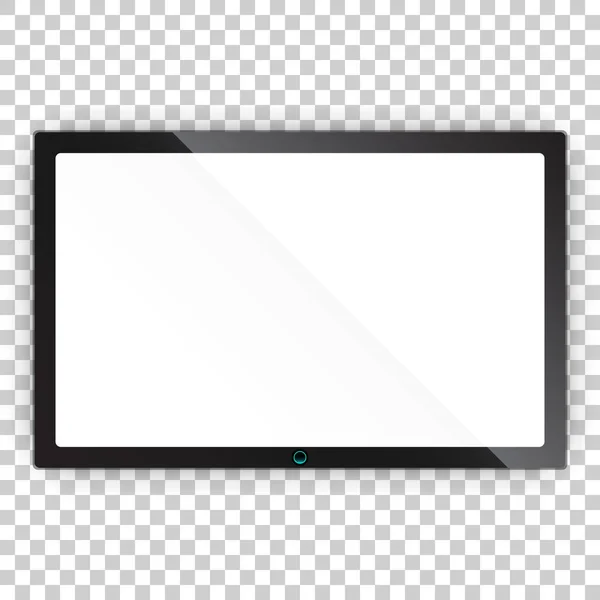 Realistische tv scherm vector pictogram in vlakke stijl. Monitor plasma il — Stockvector
