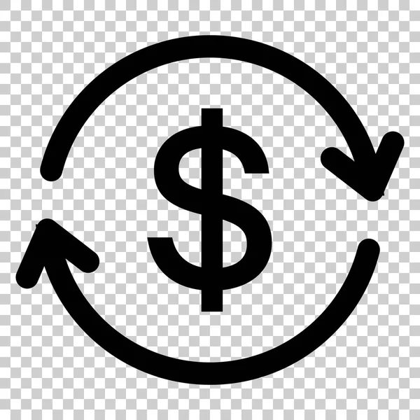 Dinero dólar con icono de flecha en estilo plano. Tipo de cambio dinero — Archivo Imágenes Vectoriales