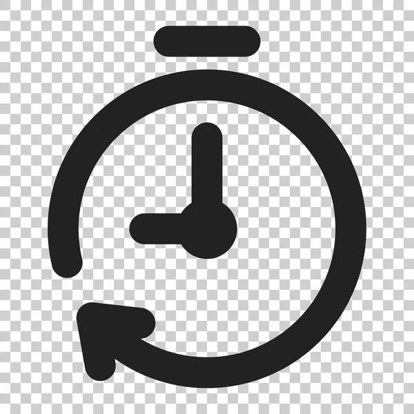 Reloj icono temporizador en estilo plano. Ilustración de alarma de tiempo en isola — Archivo Imágenes Vectoriales