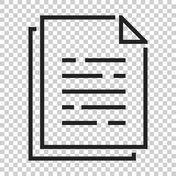 Ikon kertas dokumen dengan gaya datar. Ilustrasi lembar ketentuan pada i - Stok Vektor