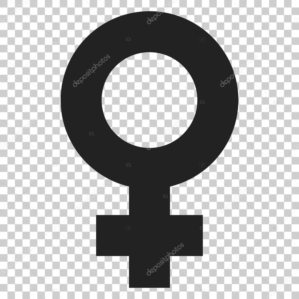 Female sex symbol vector icon in flat style. Women gender illust