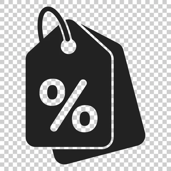 Zniżka zakupów ikony znacznika w płaski. Coupo procent rabatu — Wektor stockowy
