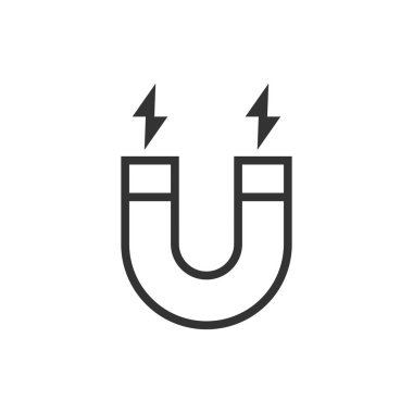 Mıknatıs simgesi düz stil. Beyaz üzerinde vektör illüstrasyonunu göster 