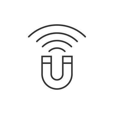 Mıknatıs simgesi düz stil. Beyaz üzerinde vektör illüstrasyonunu göster 