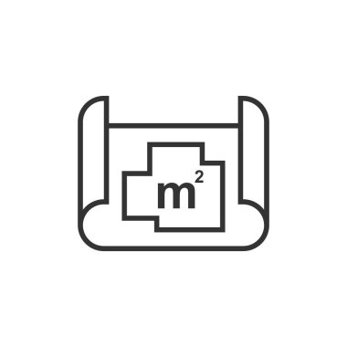 Oda planı simgesi düz stil. w üzerinde plan vektör illüstrasyonuName