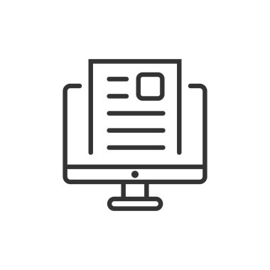 Düz stil blog simgesi. Sosyal medya iletişim vektörü i