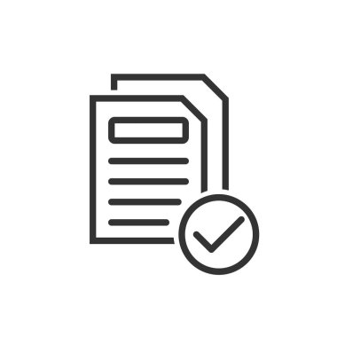 Düz biçimdeki belge simgesi. Beyaz üzerine vektör illüstrasyonunu rapor et