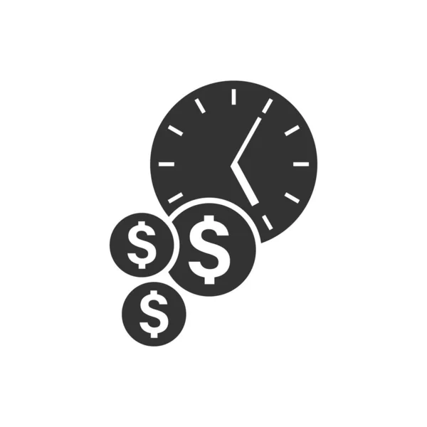 Tempo é ícone de dinheiro em estilo plano. vetor de gerenciamento de projeto illu —  Vetores de Stock