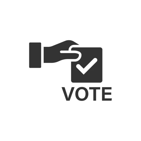 Ícone de voto em estilo plano. Edição vetorial da urna sobre branco — Vetor de Stock