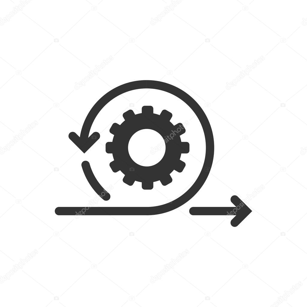 Agile icon in flat style. Flexible vector illustration on white 