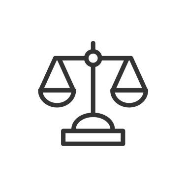 Denge simgesini düz bir şekilde ölçeklendir. Adalet vektör illüstrasyonu