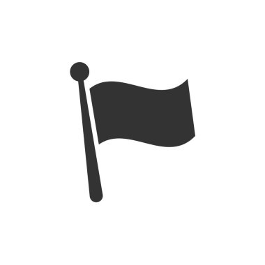 Düz stil bayrak simgesi. Beyaz izolasyonda iğne vektör çizimi