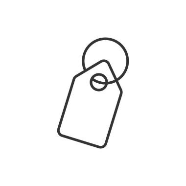 Düz stil fiyat etiketi simgesi. Beyaz üzerine etiket vektör illüstrasyonu