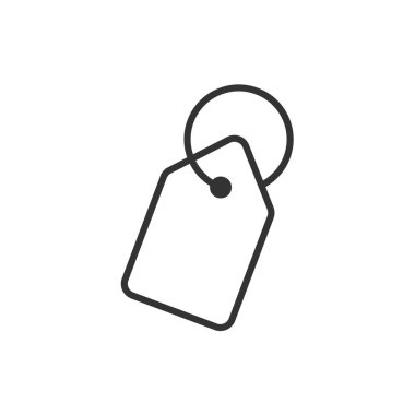 Düz stil fiyat etiketi simgesi. Beyaz üzerine etiket vektör illüstrasyonu