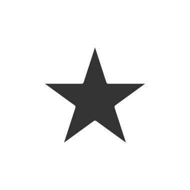 Düz bir yıldız simgesi. Beyaz izolde şekil vektör illüstrasyonu