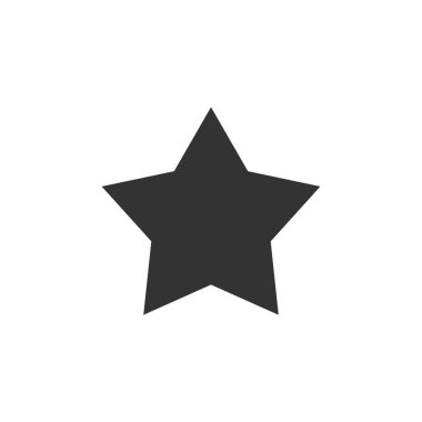 Düz bir yıldız simgesi. Beyaz izolde şekil vektör illüstrasyonu