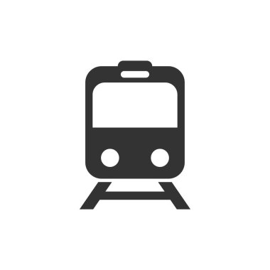 Metro ikonu düz stil. Tren metrosu vektör illüstrasyonuName