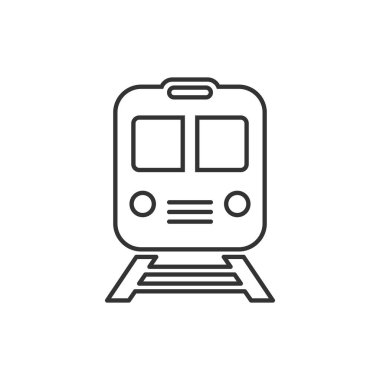 Metro ikonu düz stil. Tren metrosu vektör illüstrasyonuName