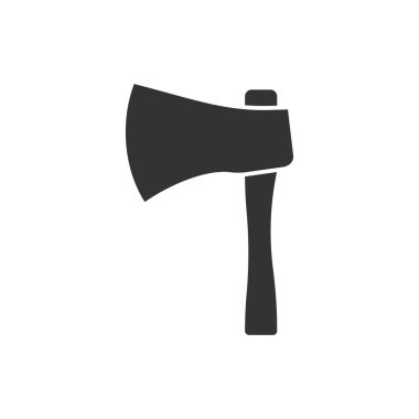 Düz stil balta simgesi. Beyaz üzerine oduncu vektör çizimi 