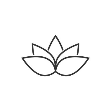 Nilüfer ikonu düz stil. Çiçek yaprağı vektör çizimi