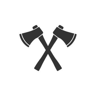 Düz stil balta simgesi. Beyaz üzerine oduncu vektör çizimi 