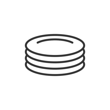 Tabak simgesi düz stil. Beyaz izolde tabak vektör illüstrasyonu