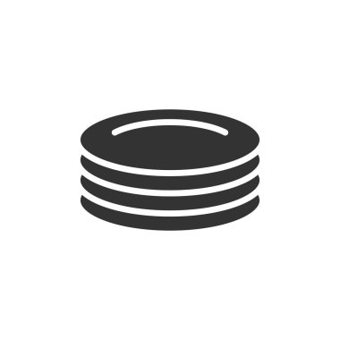 Tabak simgesi düz stil. Beyaz izolde tabak vektör illüstrasyonu