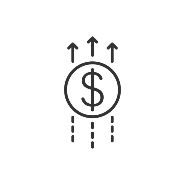 Tillväxtpil ikonen i platt stil. Inkomstvektor illustration på — Stock vektor