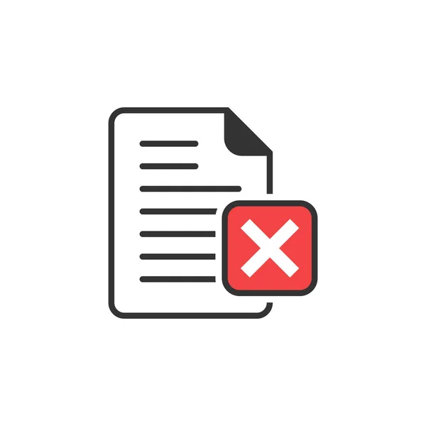 Dokument-Fehlersymbol im flachen Stil. Defekter Berichtsvektor veranschaulicht — Stockvektor