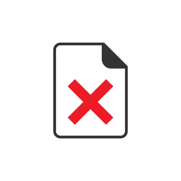 Dokument-Fehlersymbol im flachen Stil. Defekter Berichtsvektor veranschaulicht — Stockvektor