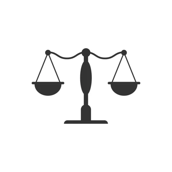 Icono de balanza a escala en estilo plano. Ilustración del vector de justicia — Vector de stock