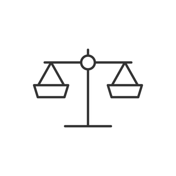 Scale balance icon in flat style. Justice vector illustration on — Stock Vector