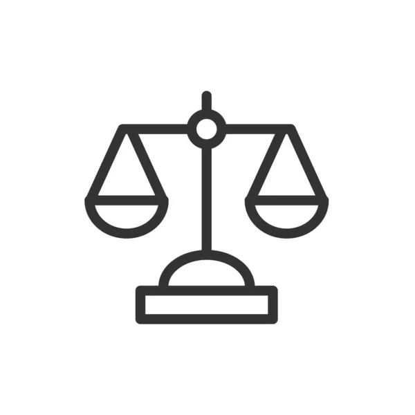 Schaal balans pictogram in platte stijl. Justitie vector illustratie op — Stockvector