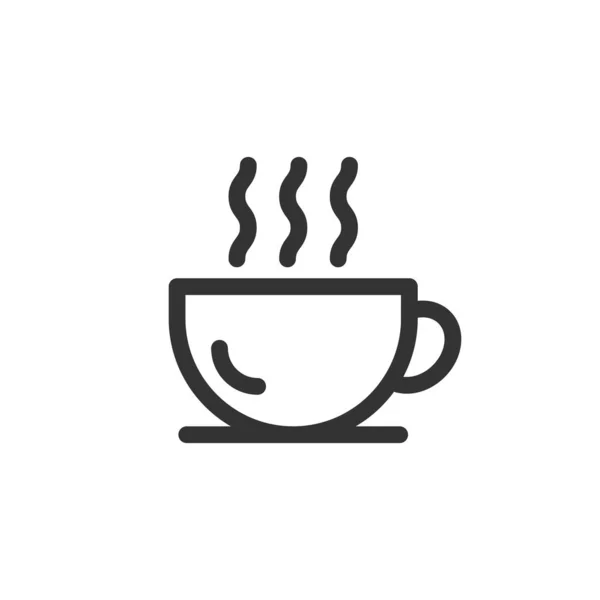 フラットスタイルのコーヒーカップアイコン。熱いお茶ベクトル図上のwh — ストックベクタ