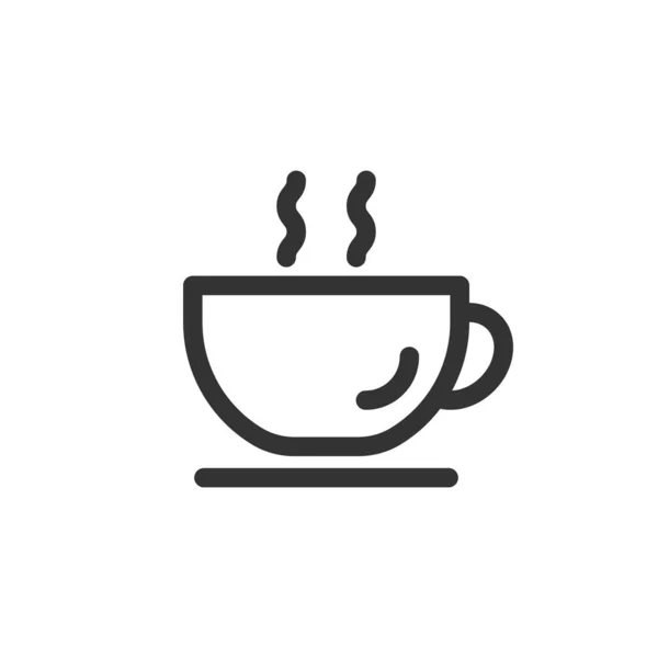 フラットスタイルのコーヒーカップアイコン。熱いお茶ベクトル図上のwh — ストックベクタ