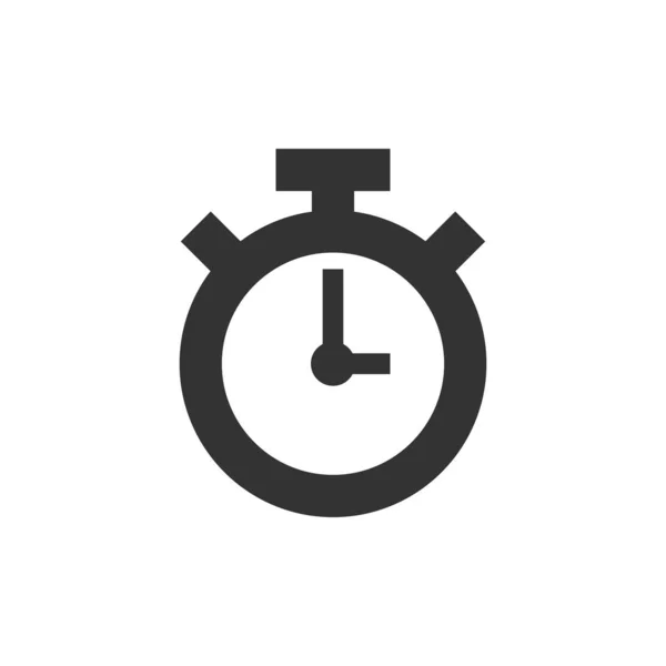 Icône de l'horloge dans le style plat. Illustration vectorielle montre sur iso blanc — Image vectorielle